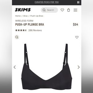 NEW WITH TAGS⚠️ SKIMS WIRELESS FORM PUSH-UP PLUNGE BRA-